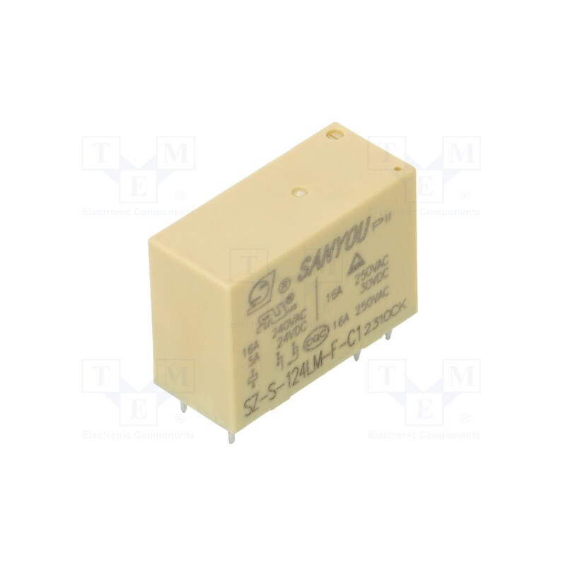 1 pcs x SANYOU - SZ-S-124LM-C1 - Relay: electromagnetic, SPST-NO, Ucoil: 24VDC, Icontacts max: 16A