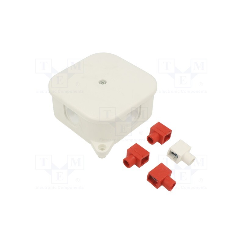 3 pcs x JONEX - PO-75 WHITE - Enclosure: junction box, X: 75mm, Y: 75mm, Z: 30mm, wall mount, IP44