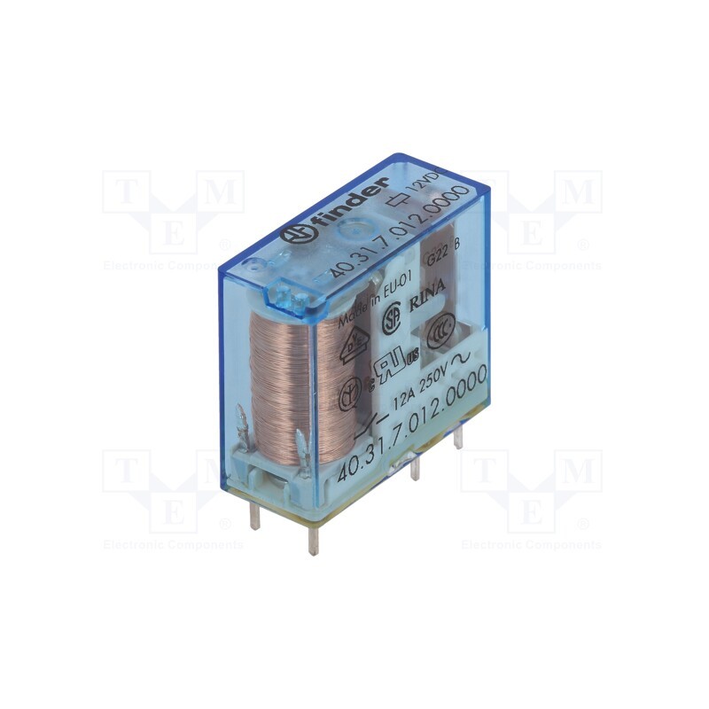 1 pcs x FINDER - 40.31.7.012.0000 - Relay: electromagnetic, SPDT, Ucoil: 12VDC, Icontacts max: 20A