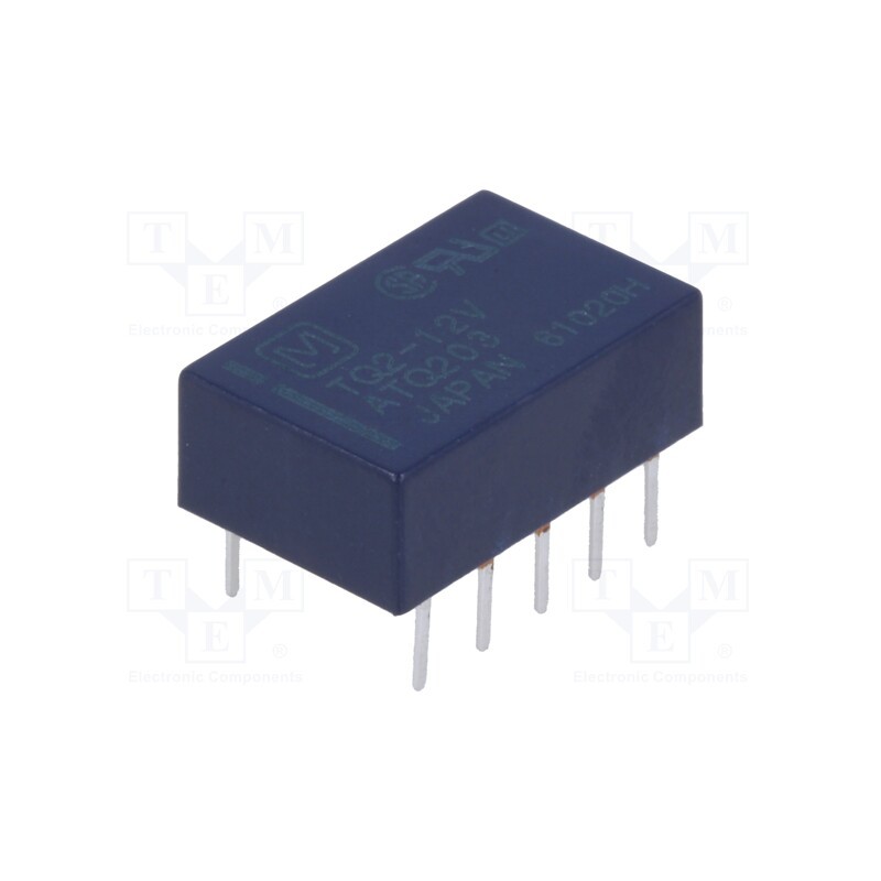 1 pcs x PANASONIC - TQ2-12V - Relay: electromagnetic, DPDT, Ucoil: 12VDC, Icontacts max: 2A, PCB