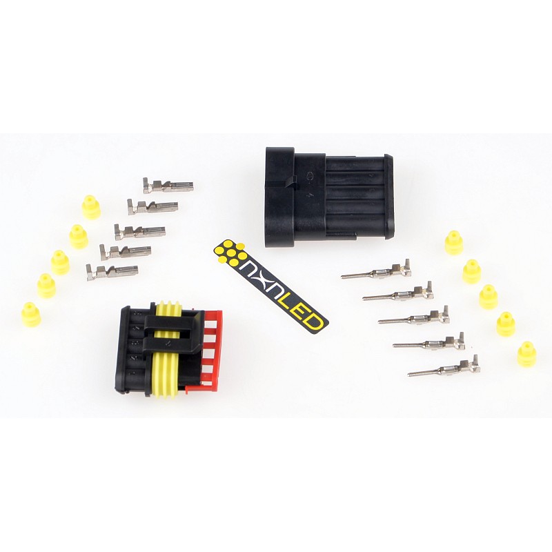 Hermetic connector, 5-pin connector cube for LED lamps