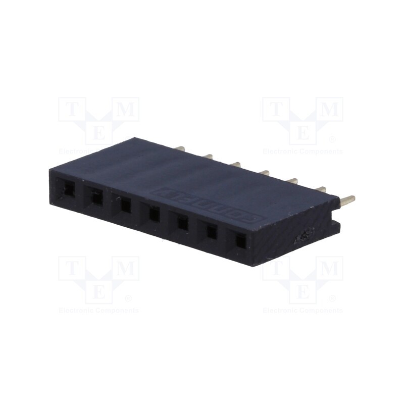 10 pcs x CONNFLY - DS1023-1*7S21 - Socket, pin strips, female, PIN: 7, straight, 2.54mm, THT, 1x7, 3A