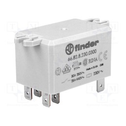 1 pcs x FINDER - 66.82.8.230.0300 - Relay: electromagnetic, DPST-NO, Ucoil: 230VAC, Icontacts max: 30A