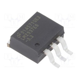 1 pcs x TEXAS INSTRUMENTS - LM2937ES-3.3/NOPB - IC: voltage regulator, LDO,fixed, 3.3V, 0.5A, TO263-3, SMD,