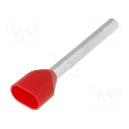 10 pcs x WEIDMu00dcLLER - 9037460000 H1,0/25D ZH R - Tip: bootlace ferrule, insulated,double, copper, 1mm2, 18mm, red