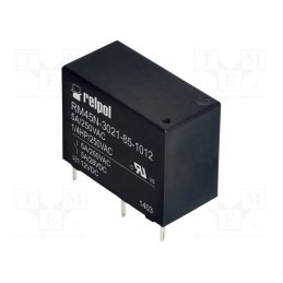 1 pcs x RELPOL - RM45N-3021-85-1012 - Relay: electromagnetic, SPST-NO, Ucoil: 12VDC, 5A, 5A/250VAC, PCB