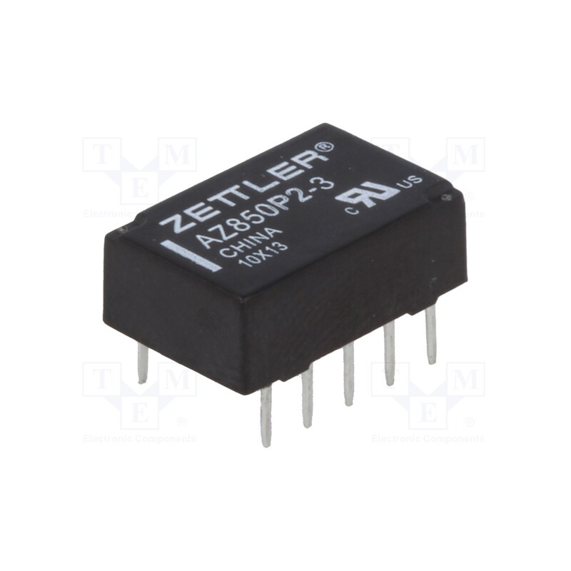 1 pcs x ZETTLER - AZ850P2-3 - Relay: electromagnetic, DPDT, Ucoil: 3VDC, 1A, 0.5A/125VAC, PCB
