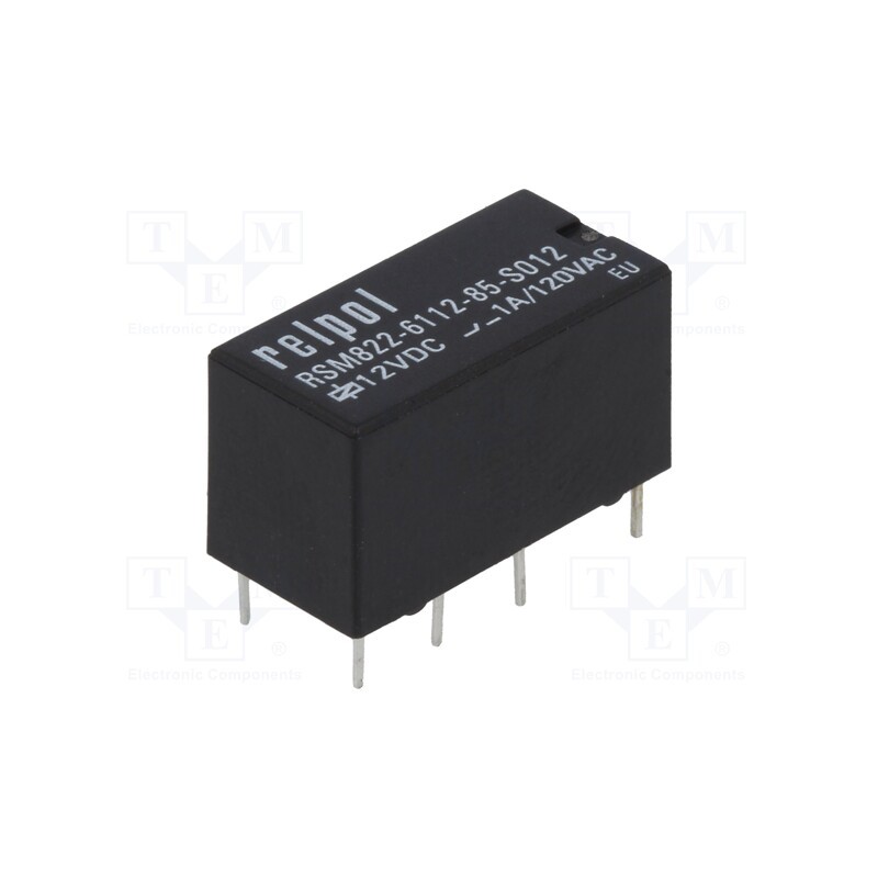 1 pcs x RELPOL - RSM822-6112-85-S012 - Relay: electromagnetic, DPDT, Ucoil: 12VDC, 2A, 1A/120VAC, 2A/24VDC
