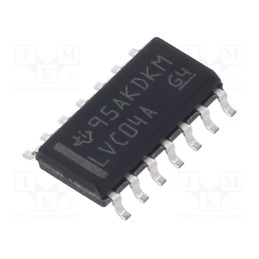 1 pcs x TEXAS INSTRUMENTS - SN74LVC04AD - IC: digital, NOT, Ch: 6, CMOS, SMD, SO14, 1.65÷3.6VDC, -40÷125°C,