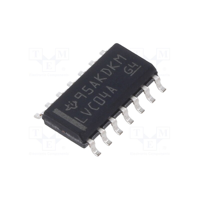 1 pcs x TEXAS INSTRUMENTS - SN74LVC04AD - IC: digital, NOT, Ch: 6, CMOS, SMD, SO14, 1.65÷3.6VDC, -40÷125°C,