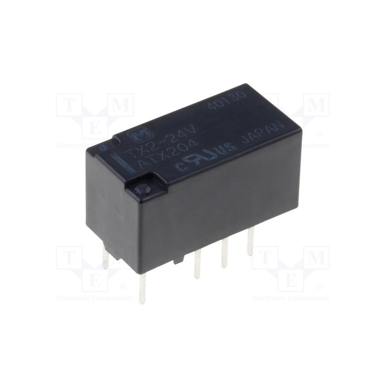 1 pcs x PANASONIC - TX2-24V - Relay: electromagnetic, DPDT, Ucoil: 24VDC, Icontacts max: 2A, PCB