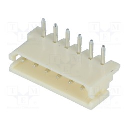 10 pcs x JOINT TECH - A2506WR-6P - Socket, wire-board, male, A2506, 2.5mm, PIN: 6, THT, 250V, 3A, tinned