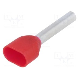 10 pcs x WEIDMu00dcLLER - 9037450000 H1,0/19D ZH R - Tip: bootlace ferrule, insulated,double, copper, 1mm2, 12mm, red