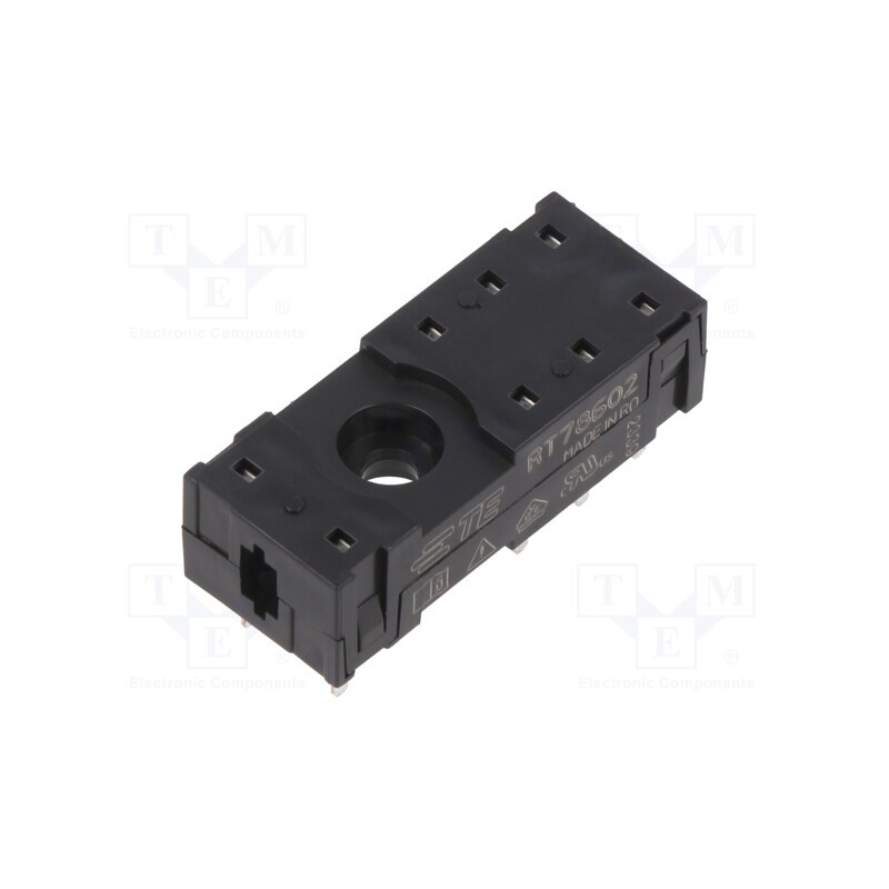 1 pcs x SCHRACK - 1860991-1 - Socket, PIN: 8, 16A, 240VAC, PCB,THT, round pin, -25÷70°C