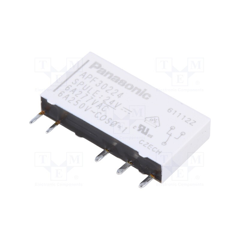 1 pcs x PANASONIC - APF30224 - Relay: electromagnetic, SPDT, Ucoil: 24VDC, Icontacts max: 6A, PCB