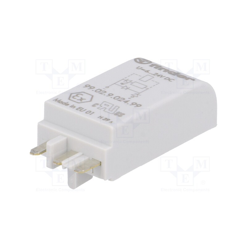 1 pcs x FINDER - 99.02.9.024.99 - Module protecting, socket, Indication: LED, Colour: green, 6÷24VDC