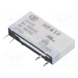 1 pcs x HONGFA RELAY - HF41F/012-HS - Relay: electromagnetic, SPST-NO, Ucoil: 12VDC, 6A, 6A/250VAC, PCB