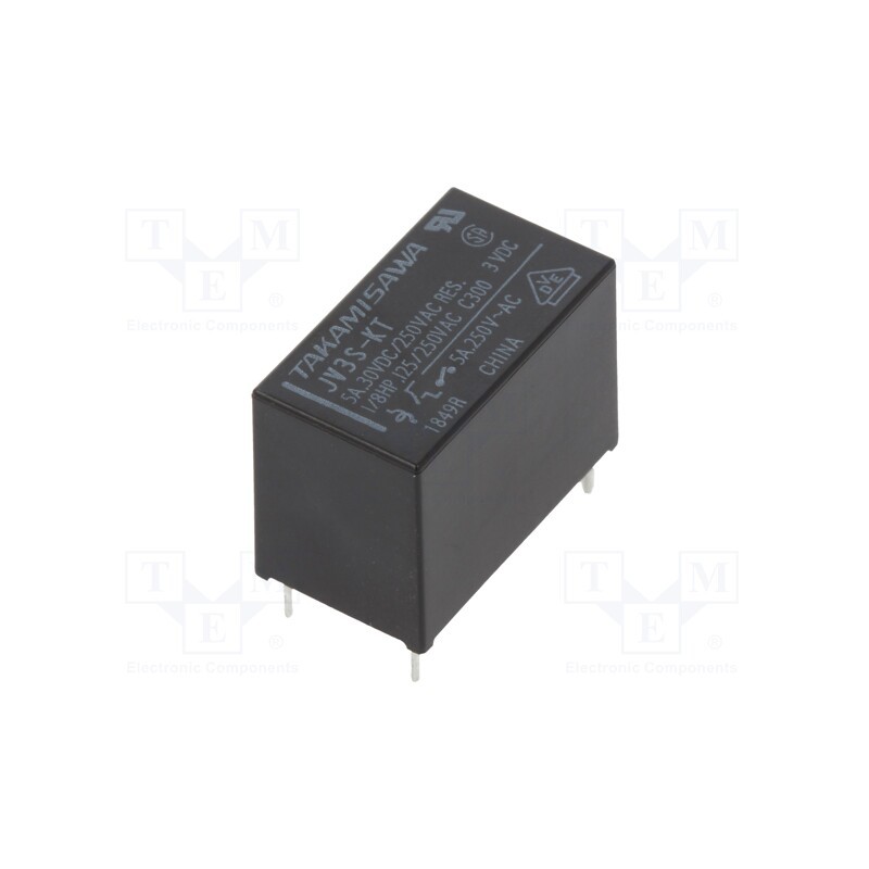 1 pcs x FUJITSU - JV-3S-KT - Relay: electromagnetic, SPST-NO, Ucoil: 3VDC, 5A, 5A/250VAC, PCB