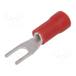 10 pcs x NINIGI - ST-090/R - Tip: fork, M3, Ø: 3.2mm, 0.5÷1mm2, crimped, for cable, insulated, red