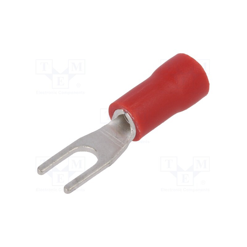 10 pcs x NINIGI - ST-090/R - Tip: fork, M3, Ø: 3.2mm, 0.5÷1mm2, crimped, for cable, insulated, red