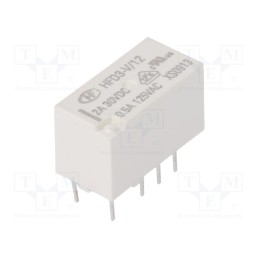 1 pcs x HONGFA RELAY - HFD3-V/12 - Relay: electromagnetic, DPDT, Ucoil: 12VDC, 2A, 0.5A/125VAC, PCB