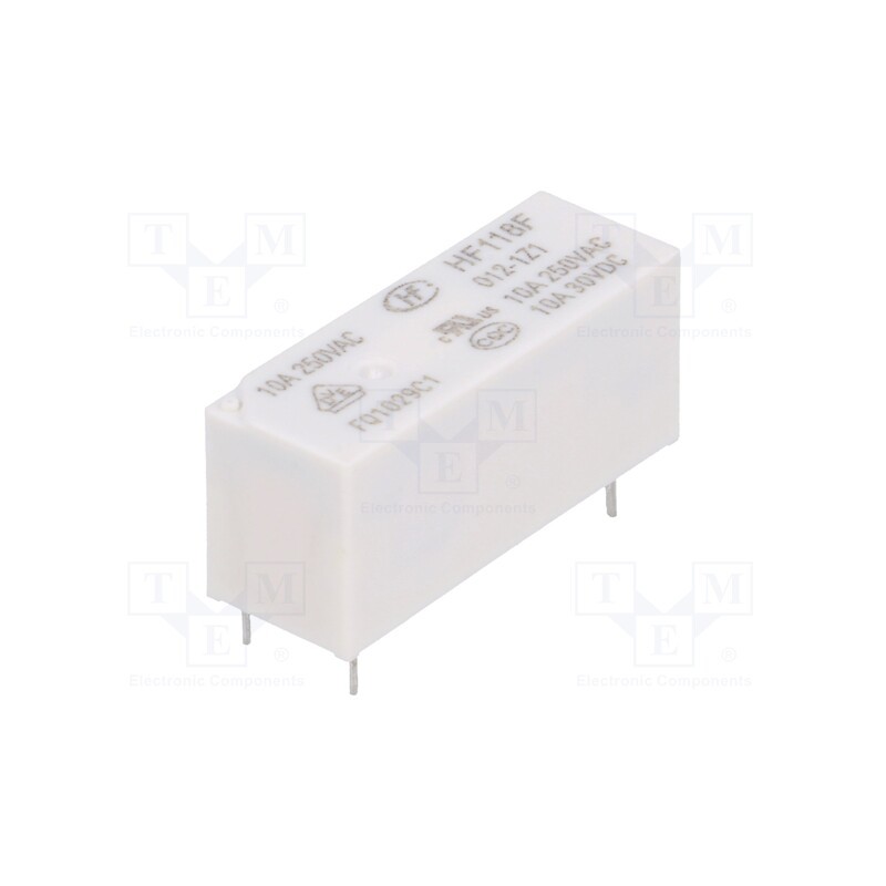 1 pcs x HONGFA RELAY - HF118F/012-1Z1 - Relay: electromagnetic, SPDT, Ucoil: 12VDC, 10A, 10A/250VAC, PCB