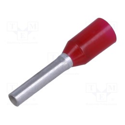 10 pcs x WAGO - 216-203 - Tip: bootlace ferrule, insulated, 1mm2, 8mm, tinned, crimped, red