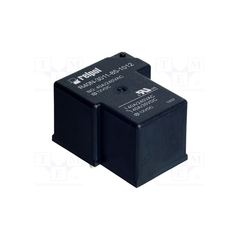 1 pcs x RELPOL - R40N-3011-85-1012 - Relay: electromagnetic, SPDT, Ucoil: 12VDC, 40A, Series: R40N, PCB
