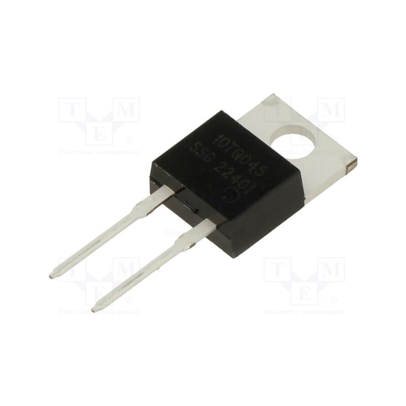 1 pcs x SMC DIODE SOLUTIONS - 10TQ045 - Diode: Schottky rectifying, THT, 45V, 10A, TO220AB, , Ir: 2mA