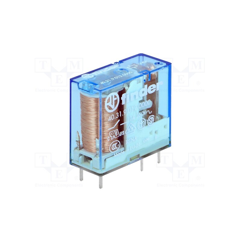 1 pcs x FINDER - 40.31.9.012.0000 - Relay: electromagnetic, SPDT, Ucoil: 12VDC, Icontacts max: 20A