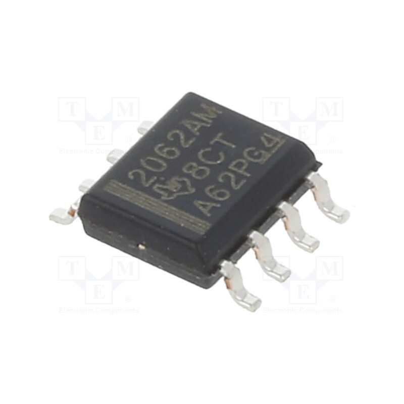 1 pcs x TEXAS INSTRUMENTS - TLE2062AMD - IC: operational amplifier, 2MHz, Ch: 2, SO8, ±3.5÷18VDC,7÷36VDC