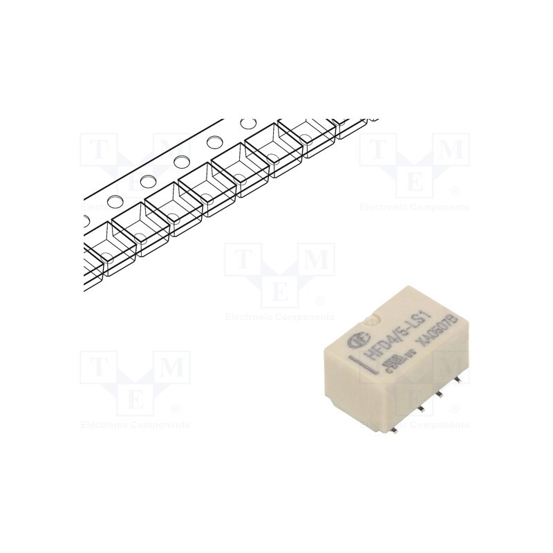 1 pcs x HONGFA RELAY - HFD4/5-LS1R - Relay: electromagnetic, DPDT, Ucoil: 5VDC, 2A, 0.5A/125VAC, SMT