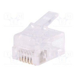 10 pcs x LOGILINK - MP0019 - Plug, RJ12, PIN: 6, unshielded, gold-plated, Layout: 6p6c, for cable
