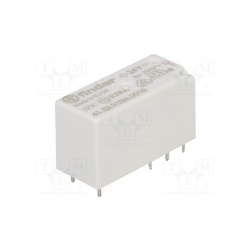 1 pcs x FINDER - 41.52.9.024.0010 - Relay: electromagnetic, DPDT, Ucoil: 24VDC, 15A, 8A/250VAC, PCB