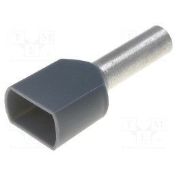 10 pcs x NINIGI - TUL-RI-TW-04012 - Tip: bootlace ferrule, insulated,double, copper, 4mm2, 12mm, grey