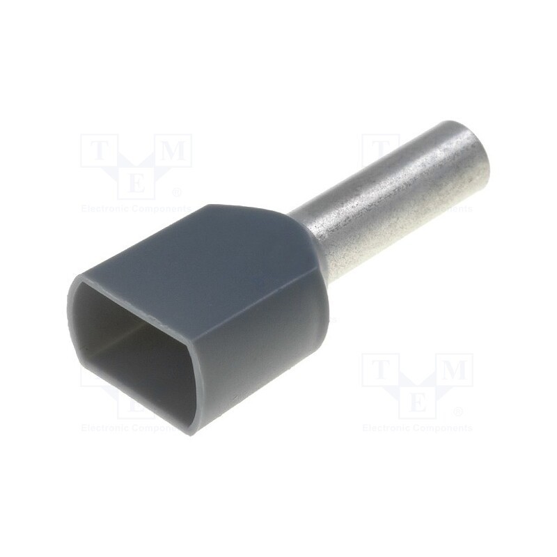 10 pcs x NINIGI - TUL-RI-TW-04012 - Tip: bootlace ferrule, insulated,double, copper, 4mm2, 12mm, grey
