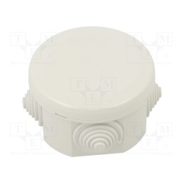 1 pcs x SCAME - 680.001 - Enclosure: junction box, Ø: 65mm, Z: 46mm, wall mount, IP55, grey