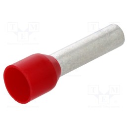 10 pcs x BM GROUP - BM 00613 - Tip: bootlace ferrule, insulated, copper, 10mm2, 18mm, tinned, red
