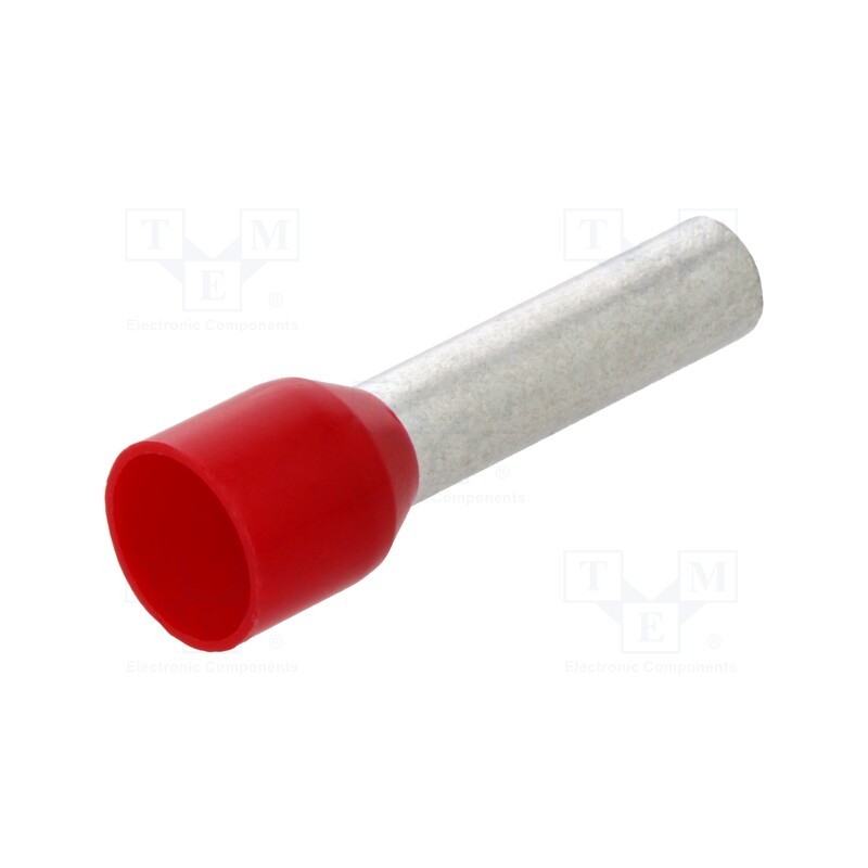 10 pcs x BM GROUP - BM 00613 - Tip: bootlace ferrule, insulated, copper, 10mm2, 18mm, tinned, red