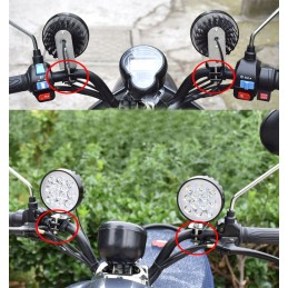 Fixing clamp for halogen lamp holder on the crash bars pipe