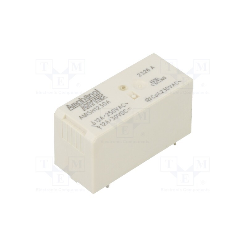 1 pcs x AMPHENOL ANYTEK - AMISH1230A00G - Relay: electromagnetic, SPDT, Ucoil: 230VAC, 12A, 8A/250VAC, PCB