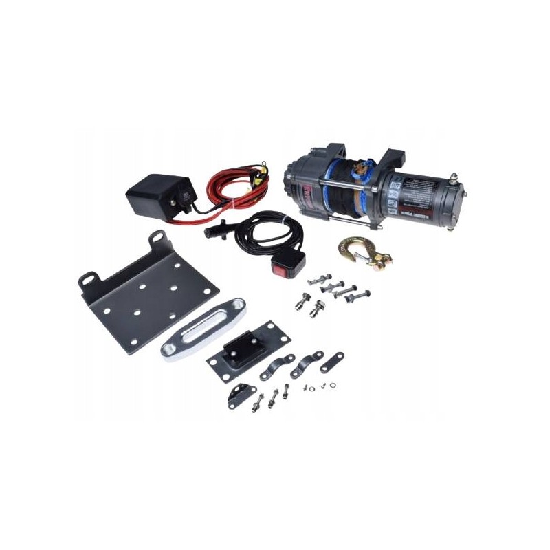 ATV winch 2500 1134 lbs kg 12v motogeneric synthetic cable