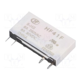 1 pcs x HONGFA RELAY - HF41F/5-HS - Relay: electromagnetic, SPST-NO, Ucoil: 5VDC, 6A, 6A/250VAC, PCB