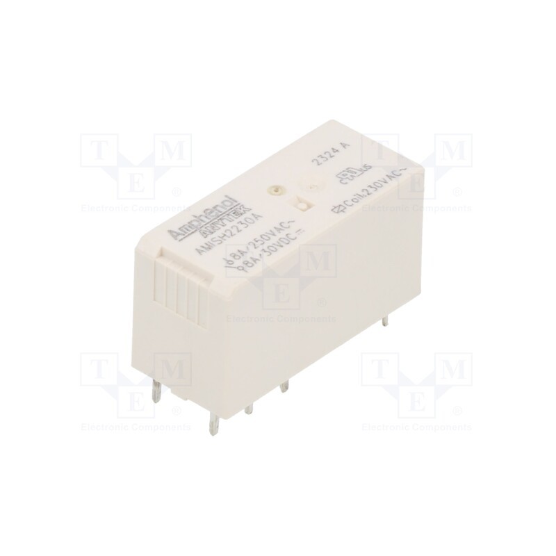 1 pcs x AMPHENOL ANYTEK - AMISH2230A00G - Relay: electromagnetic, DPDT, Ucoil: 230VAC, 8A, 8A/250VAC, PCB