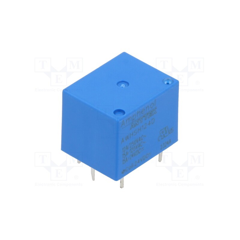 1 pcs x AMPHENOL ANYTEK - AWHSH124D00G - Relay: electromagnetic, SPDT, Ucoil: 24VDC, 15A, 12A/250VAC, PCB