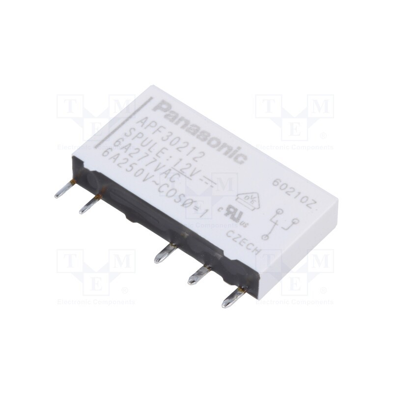 1 pcs x PANASONIC - APF30212 - Relay: electromagnetic, SPDT, Ucoil: 12VDC, Icontacts max: 6A, PCB