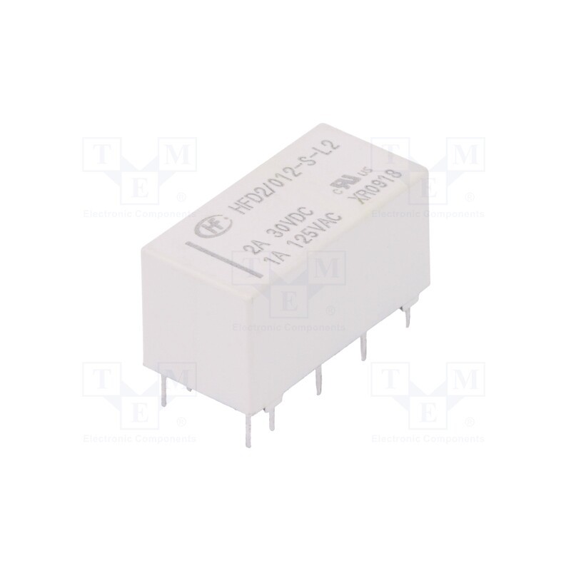 1 pcs x HONGFA RELAY - HFD2/012-S-L2 - Relay: electromagnetic, DPDT, Ucoil: 12VDC, 3A, 1A/125VAC, 3A/30VDC