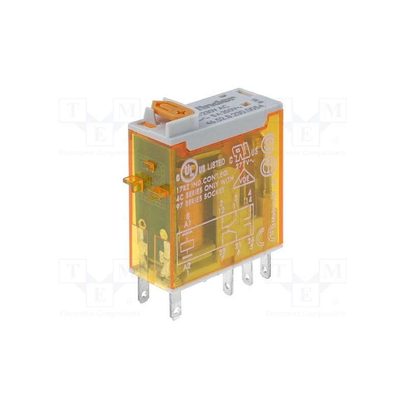 1 pcs x FINDER - 46.52.8.230.0054 - Relay: electromagnetic, DPDT, Ucoil: 230VAC, Icontacts max: 15A