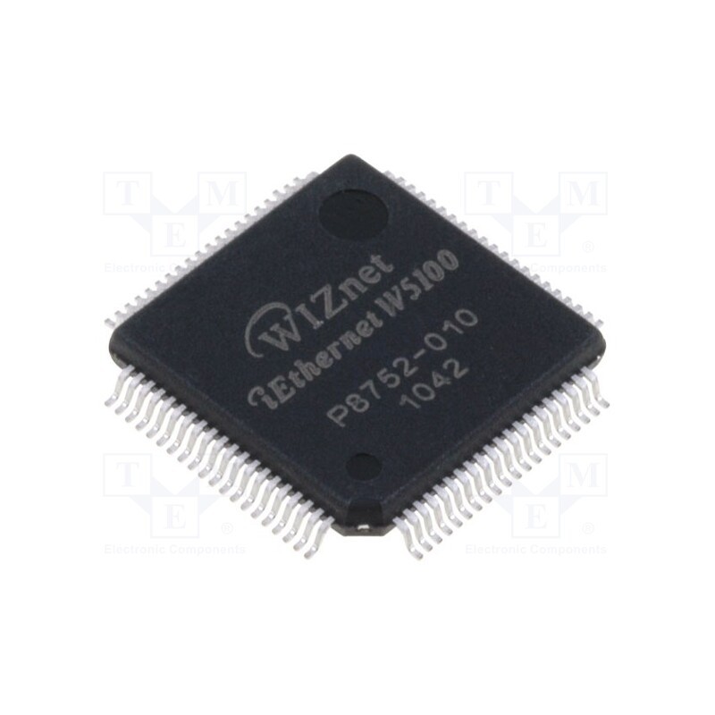 1 pcs x WIZNET - W5100 - IC: Ethernet controller, 8bit BUS,SPI, LQFP80, -40÷85°C, Ch: 4