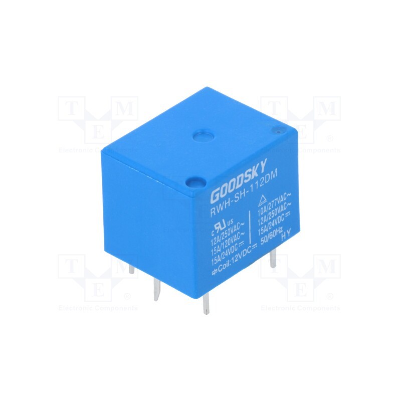 2 pcs x GOODSKY - RWH-SH-112DM - Relay: electromagnetic, SPST-NO, Ucoil: 12VDC, 15A, 12A/250VAC